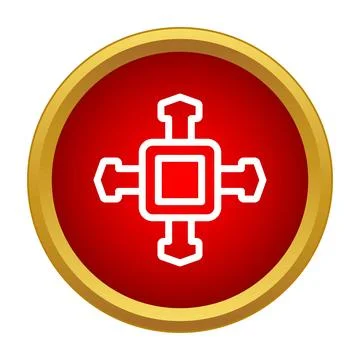 Directional pad control icon on a red background Illustrazione stock