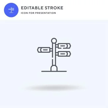 Directional Sign icon vector, filled flat sign, solid pictogram isolated on w Stock Illustration