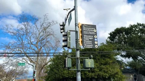 Directional Sign at Urban Intersection Stock Footage 269233129