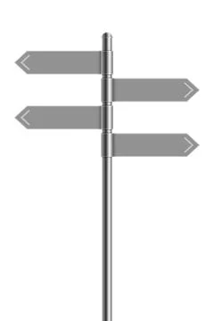 Directional signboard mockup. pointing guideposts Stock Illustration