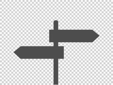 Directional signpost icon with two arrows pointing in opposite directions Stock Illustration