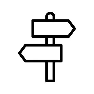 Directional signpost icon with two blank rectangular panels Stock Illustration