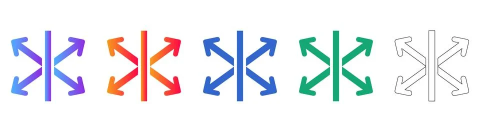 Directional Split Arrow Icons for Navigation Stockillustratie