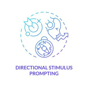Directional stimulus prompting blue gradient concept icon Stock Illustration