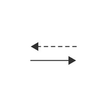 Directional two opposite directions stretch Arrows icon with shadow. Back arrow Stock Illustration