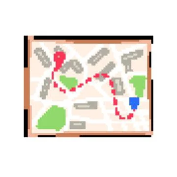 Directions map pixel art vector illustration 스톡 일러스트