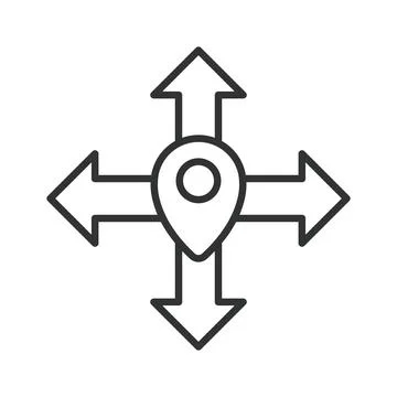 Directions navigation choice path icon in line design. Directions, navigation Illustration
