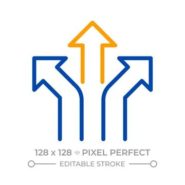 Directions pixel perfect two color line icon Stock Illustration