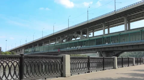 Directions subway train on the bridge 스톡 동영상 64753710