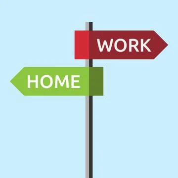Directions to work, home Stock Illustration