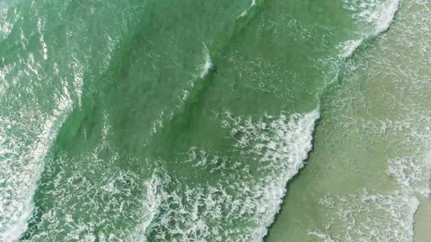 Directly above Aerial view of ocean waves Stock Footage 239019999