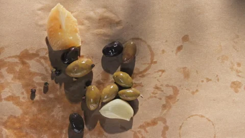 Directly above Fruit Olives Stock Footage 274567489