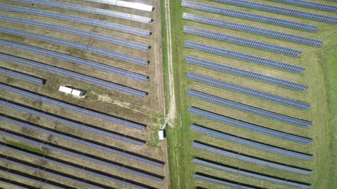 Directly above of Solar Panel Green Electricity Systems Stock Footage 233656083