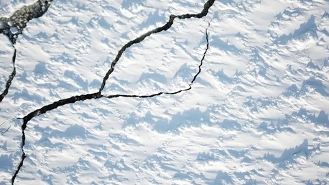 Directly over broken ice chunks Stock Footage 86615434
