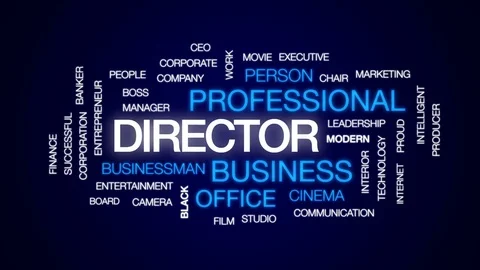 Director animated word cloud, text design animation. Stock Footage 74780789