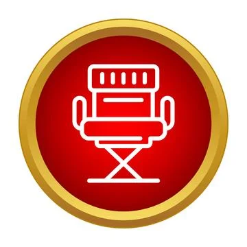 Director chair icon on red button background Stock Illustration