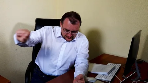 Director of the company politely refuses to increase employee salaries Stock Footage 115232727