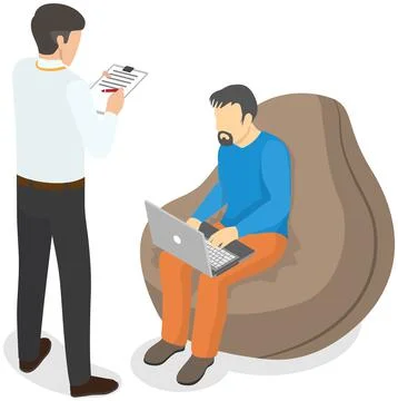Director controls work of subordinate and makes notes. Business team working Stock Illustration
