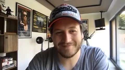 Director Gareth Evans is interviewed for new TV show 'Gangs of London' - 2020 Stock Footage 129666363