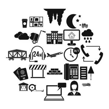 Director icons set, simple style Stock Illustration
