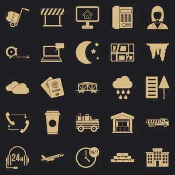 Director icons set, simple style Stock Illustration