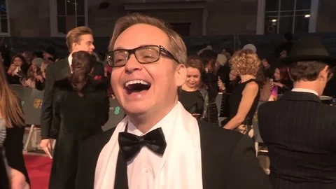 Director Jon S. Baird talks of 'Stan &amp; Ollie' movie at 72nd BAFTAs - 2019 Stock Footage 103672364