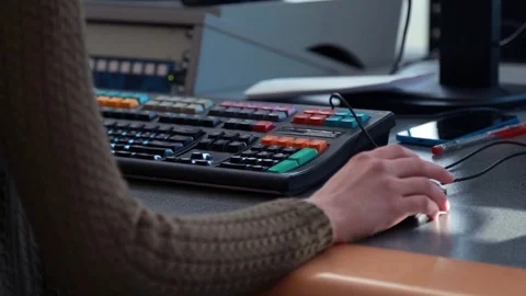 Director of the news in the hardware Stock Footage 76000056