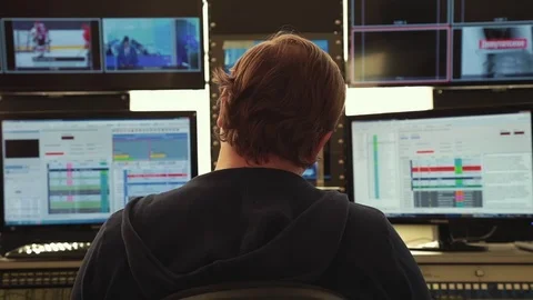 Director of the news in the hardware Stock Footage 76000380
