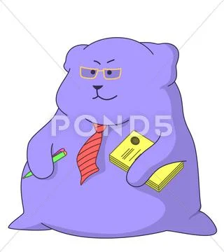 Director-pillow with documents and pen Stock Illustration