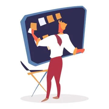 Director with Productivity Growing Taskboard Notes イラスト素材