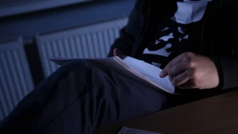 Director reading script 2 Stock Footage 86950075