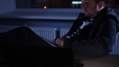 Director reading script Stock Footage 86950037