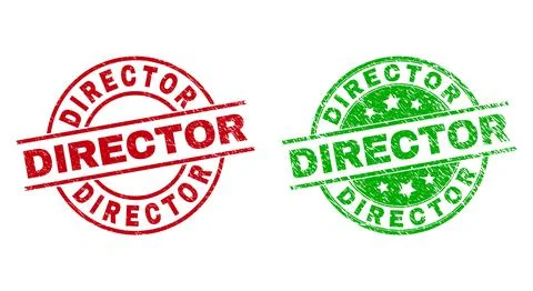 DIRECTOR Round Seals Using Grunge Surface Stock Illustration