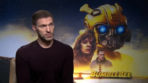 Director Travis Knight talks bout his movie 'Bumblebee' - 2018 Video stock 102364534