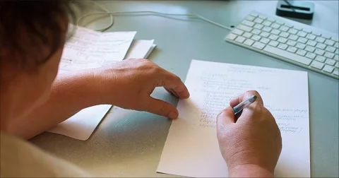 Director - write - backside.mp4 Stock Footage 64286411