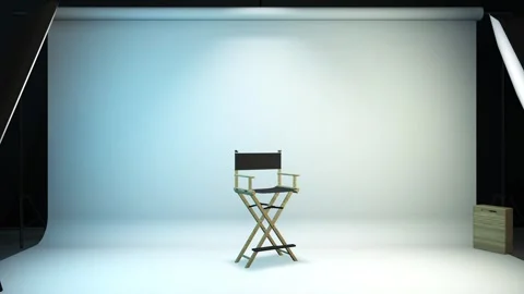 Director's chair at empty studio. 4k resolution Stock Footage 250891162