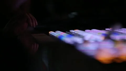 Directors console with colored lights 4 Video stock 330495549