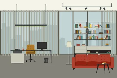 Director's office interior Stock Illustration