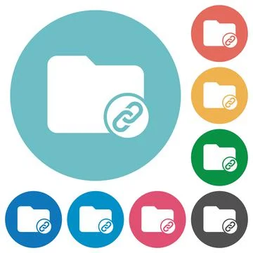 Directory attachment flat round icons Stock Illustration
