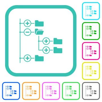Directory browser vivid colored flat icons Stock Illustration