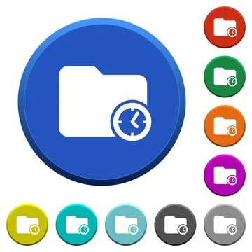 Directory creation time beveled buttons Illustrazione stock