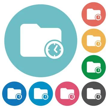 Directory creation time flat round icons 스톡 일러스트