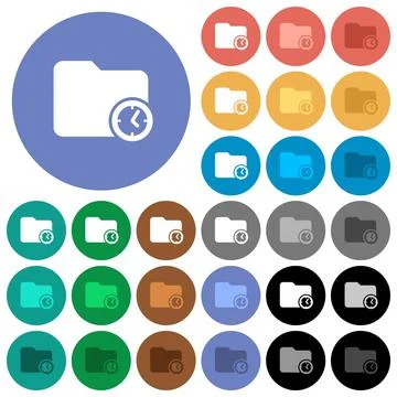 Directory creation time round flat multi colored icons Stock Illustration