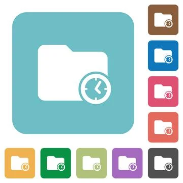 Directory creation time rounded square flat icons Stockillustratie