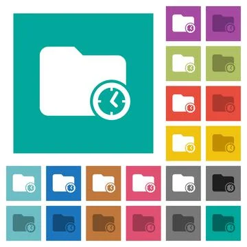 Directory creation time square flat multi colored icons 스톡 일러스트