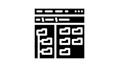 Directory folder glyph icon animation Stock Footage 227100285