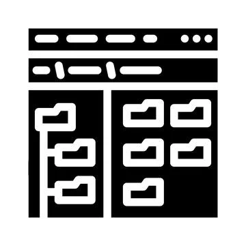 Directory folder glyph icon vector illustration 库存插图