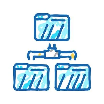 Directory folder icon doodle illustration Stock Illustration