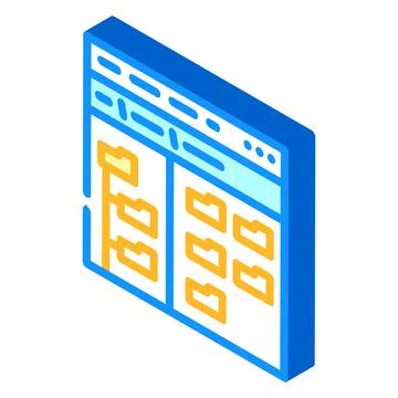 Directory folder isometric icon vector illustration Illustrazione stock