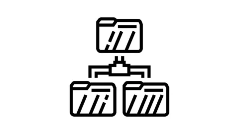 Directory folder line icon animation Stock Footage 224287371